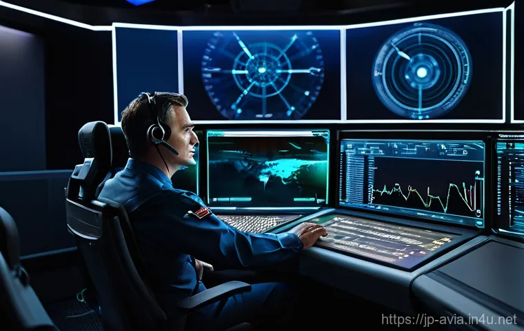 항공운항관리사 항공 사고 예방 - **Air Traffic Controller in a Control Tower at Night**
    A highly detailed, realistic image of a f...