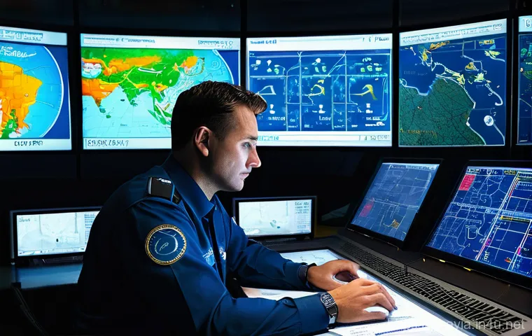 항공운항관리사 역할과 책임 - **Prompt 1: Meticulous Flight Planning**
    "A highly detailed, realistic image of a male airline d...