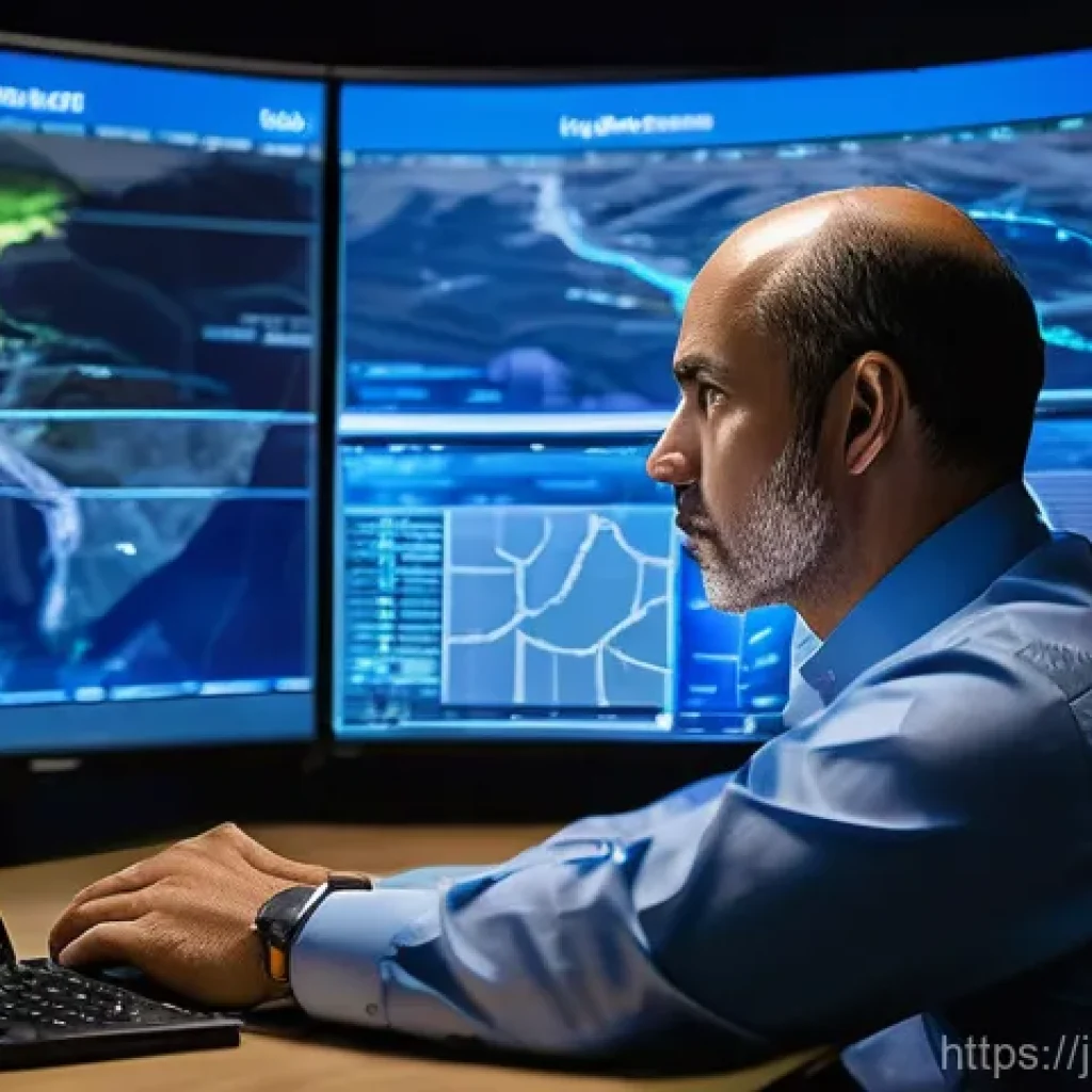 항공운항관리사 실무 기술 - **Prompt:** A focused and dedicated male aviation operations manager in his 40s, dressed in a profes...