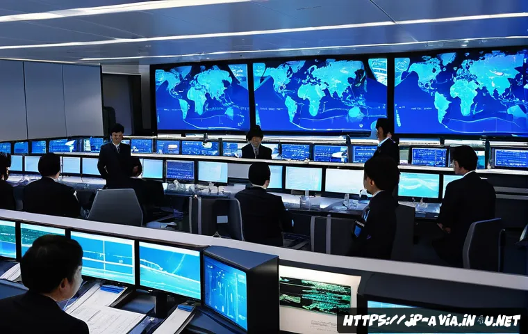 항공운항관리사 커리어 패스 - A modern Japanese air traffic control center bustling with activity, featuring a focused aviation op...