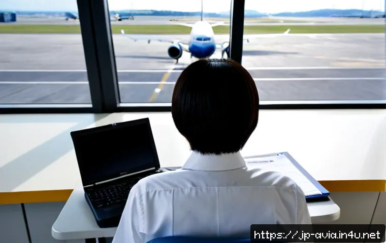 항공운항관리사 자격증 재시험 - Photorealistic Japanese aviation operations professional retaking a certification exam, seated alone...